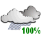 Rain at times heavy (100%)